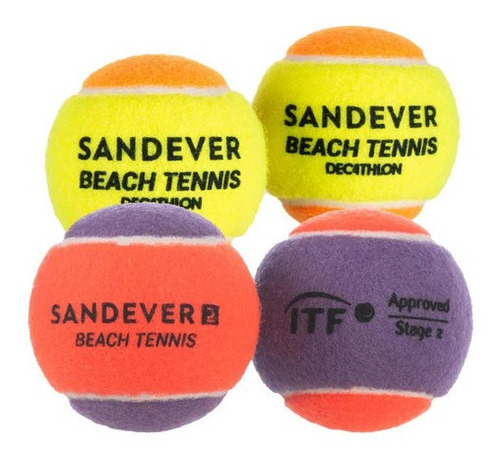 Kit 4 Bolas Beach Tennis Tênis De Praia Btb 900 Sandever