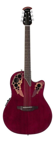 Guitarra acústica Ovation Celebrity Elite CE48 para diestros ruby red