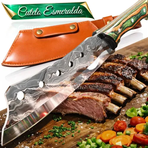 Cutelo Esmeralda Corte Preciso Aço Forjado Cabo Madeira Premium F...