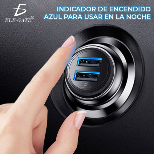 Turbo Cargador Para Auto Carga Rapida Qc 3.0 2 Puertos Usb