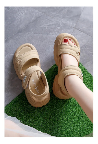 Sandalias De Playa Con Plataforma Para Mujer, Zapatillas Cas