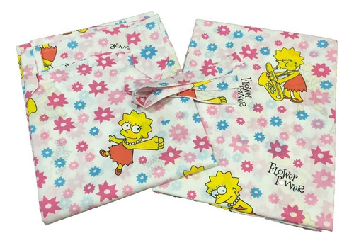 Juego De Cortinas Infantil 2 Paños Los Simpson Color Lisa Simpson