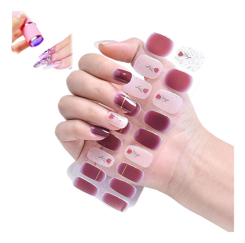 Kit Diy Nail Stickers Pegatinas De Uñas De Gel Semicurado