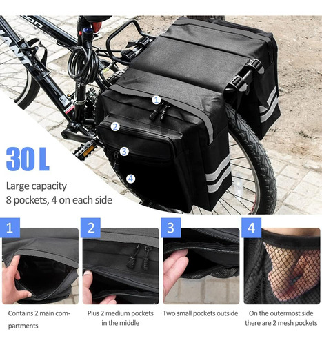 Bolsa De Doble Alforja De Doble Tirante De Bicicleta De Kler