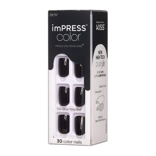 Imagen 2 de 4 de Uñas Postizas Impress Color All Black Kiss