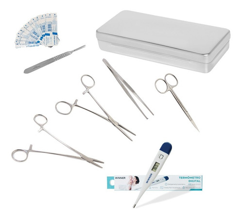 Kit De Sutura Com Estojo E Termômetro De Brinde