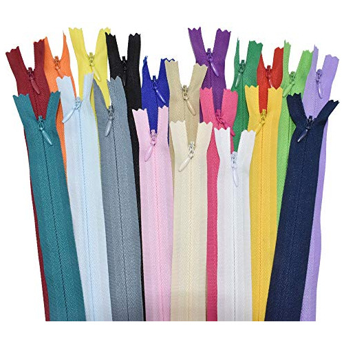 Cremallera Invisible De Nylon De 16 Pulgadas Y 40 Piezas Par