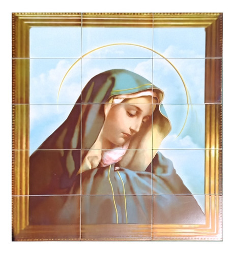 Nuestra Señora De Los Dolores Mural Azulejos 1x0.9m 