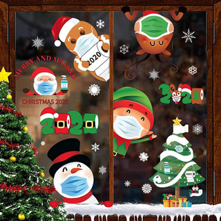 Ice.mask Adornos navideños para navidad Adornos navideños para ventanas Pegatinas de vidrio Pegatinas Exhibición 