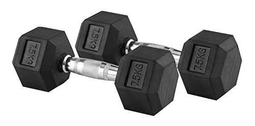 Set Mancuerna Hexagonal Engomada Cromada X 6 Pares 105 Kg