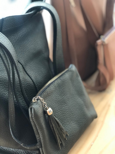 Cartera Tote De Cuero Vacuno Cosido A Mano Verde Oscuro Lisa Oro Verde Oscuro