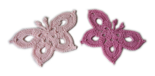 Mariposa Grande Aplique Crochet Souvenir (pack X 15)