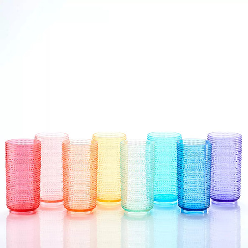 Juego De 8 Vasos De Acrílico De Colores