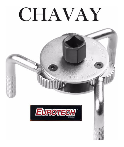 Imagen 5 de 5 de Llave Saca Filtro De 3 Patas Universal Eurotech 65 - 110 Mm