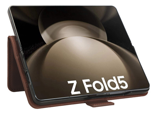 Compatível Com Samsung Galaxy Z Fold 5, Capa De Couro Pu Fli