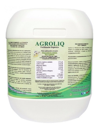 Imagen 1 de 1 de Agroliq Bio Fertilizante (1 Galon X 20 Litros)