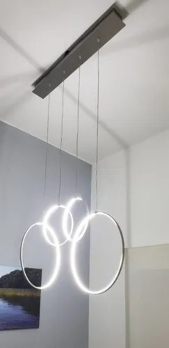 Lampara Colgante Led Olimpic 4 Anillos Diseño Moderno Aros