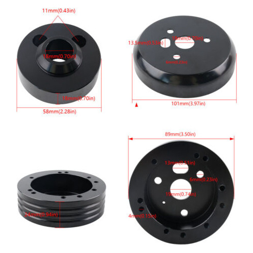 Black Steering Wheel Hub Adapter 5&6 Hole For Chevy Flam Uux