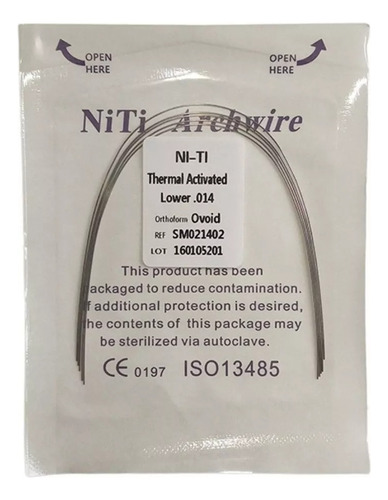 Arcos Niti Termo-activado Redondo X1 Pack Ortodoncia