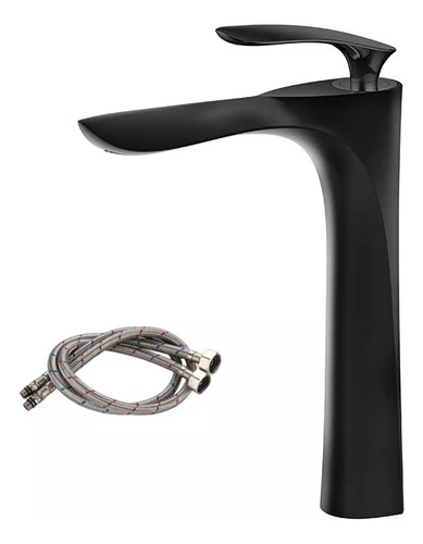Grifo Mezclador Monomando Para Lavabo De Baño Alta Alargado Negro - Yesop