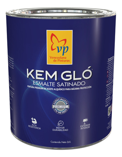 Pintura Vp Galón Esmalte Semi-brillante Negro Kem Glo Tipo A