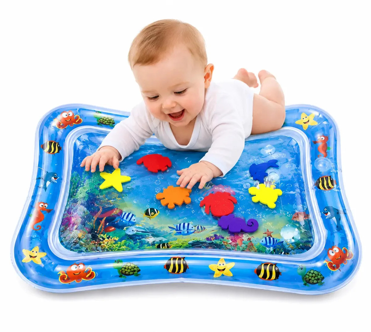 Tapete De Atividades Para Bebes Almofada De Água Inflável Interativo Aquário Sensorial Fundo Do  Mar Tsc Shop