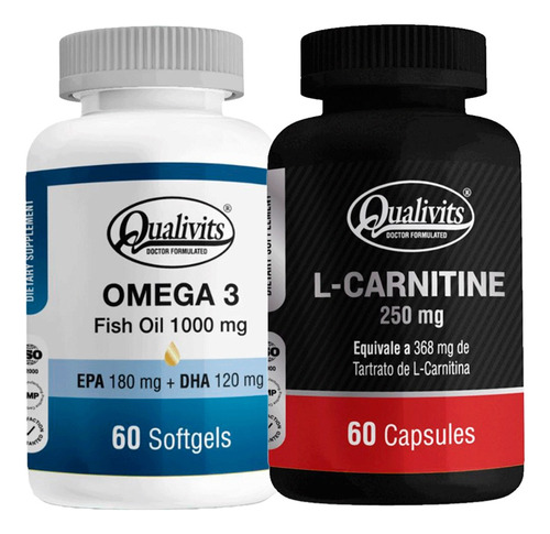 L Carnitina 250 Mg X 60 + Omega 3 Fish Oil X 60 - Qualivits