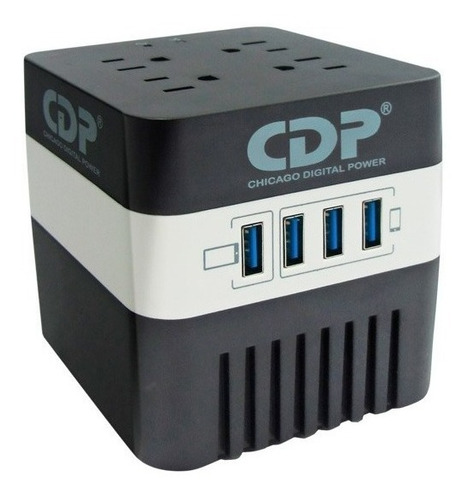 Estabilizador Cdp Ru-avr604i 4 Tomas 4 Puertos Usb 600va/720