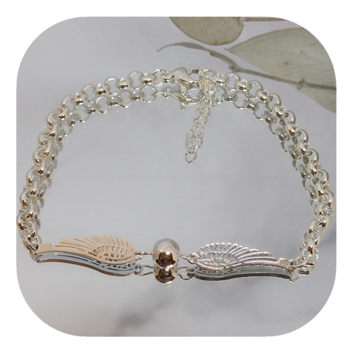 Pulsera Acero Blanco Diseño Alitas