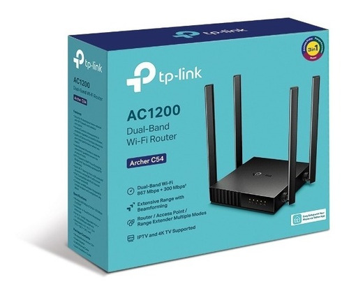 Router Tp-link Archer C50 Dual Band Ac1200 4 Antenas 3 En 1