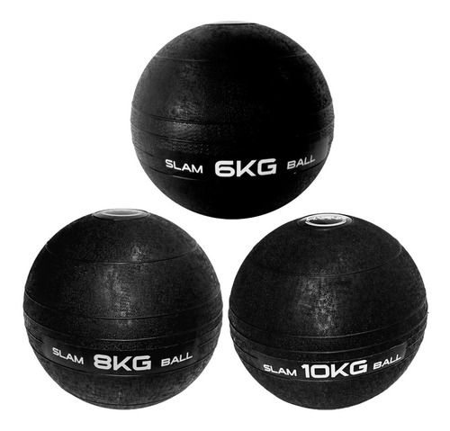 Kit Slam Ball Bola Peso Crossfit 6kg 8kg 10kg Vigfit Sports