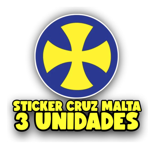 3 Sticker Cruz De Malta Discapacitados  Exterior