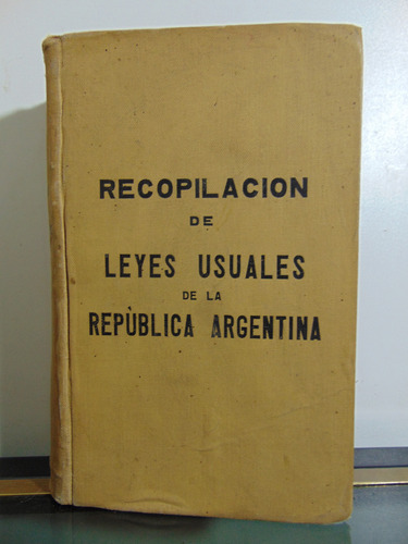 Adp Recopilacion De Leyes Usuales De La Republica Argentina