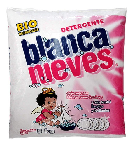 Caja Detergente Blanca Nieves De 5 Kilos Con 4 Piezas -ml