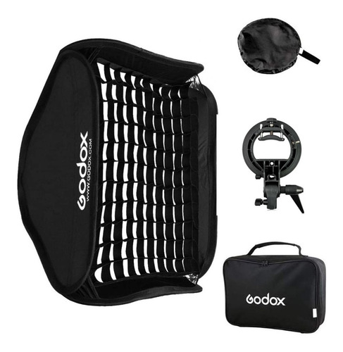 Imagen 1 de 10 de Softbox Caja De Luz 60x60 Grid C/ Adaptador P/ Flash Zapata
