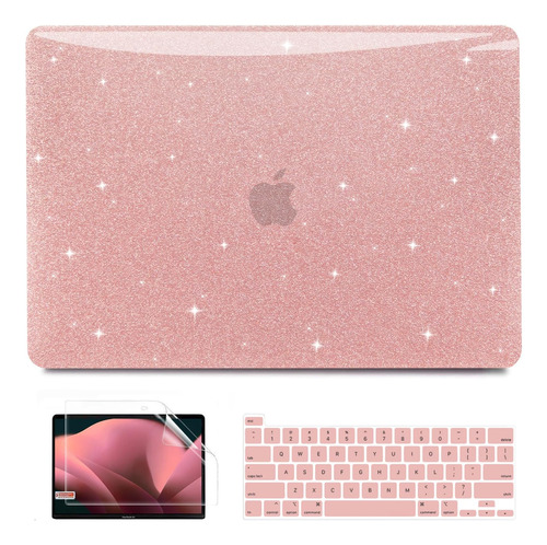 Funda Anban Para Macbook Pro 13 M2 + C/teclado Glitter Rosé