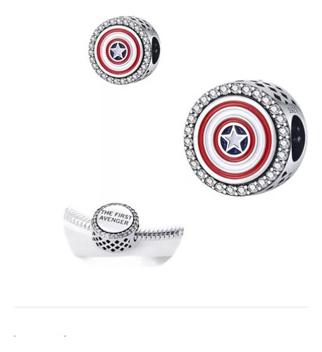 Pandora Charm Escudo Capitán América Avengers De Marvel