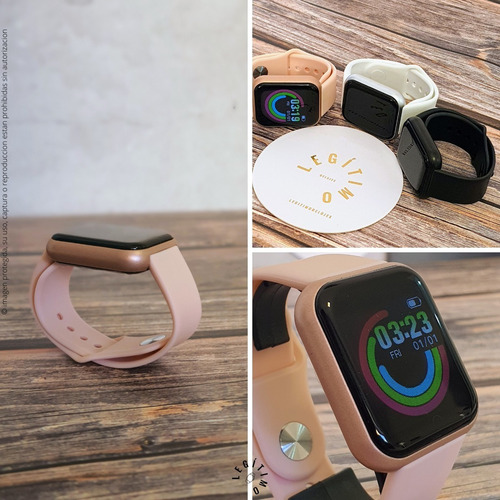 Imagen 2 de 10 de Smartwatch D20 Y68 Rosa Original Versión 2022