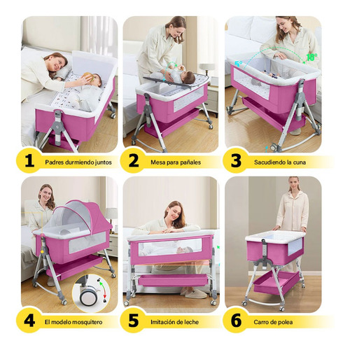 Cuna Corral Bebe Colecho Plegable7en1 Ajustable Y Mosquitero