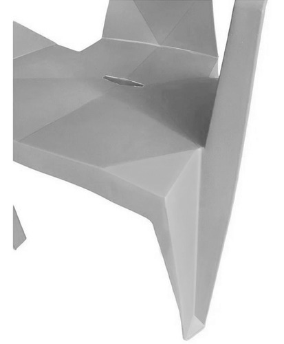 Cadeira Poltrona Apoio De Braço Plástica Resistente Diamond Cor da estrutura da cadeira Cinza Cor do assento Cinza