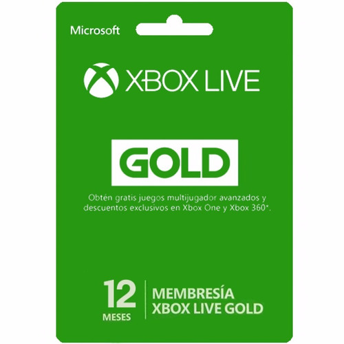 Tarjeta Xbox Live Gold Digital 12 Meses
