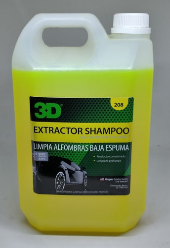 3d Extractor Shampoo Limpia Alfombras Y Tapizados Highgloss