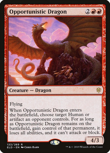 Carta Magic Opportunistic Dragon Throne Of Eldraine Mtg