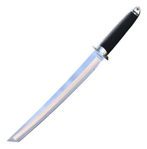 Cuchillo Tanto Tipo Katana Full Tang Táctico Funda Cuero Cl1 Color Plateado