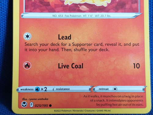 Fennekin Basic No.653 025/195 Pokémon 2022 (Usado)