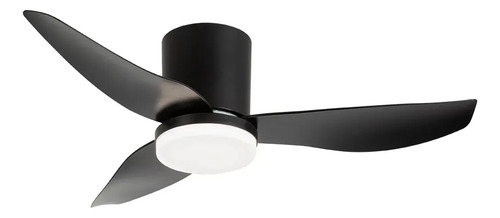 Ventilador De Teto Com Luz Led Silencioso Controle Remoto 86 Cm 50hz/60hz Preto Abs