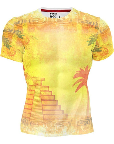 Playera Sublimada Full Print Piramide 072 Prehispanico  