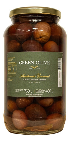 Aceitunas Negras Green Olive N°0 En Salmuera 480g Vidrio