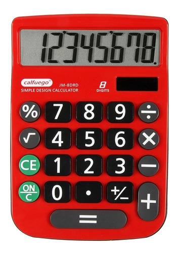 Calfuego 19357 Calculadora De Escritorio Jm-8d Roja
