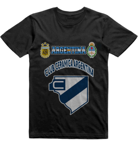 Remera Infantil Negra Club Ceramica Argentina Chivilcoy